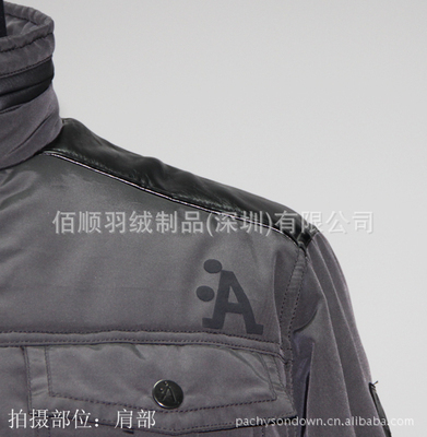 【真牛皮拼接多口袋保暖棉衣外貿(mào)服裝工廠(chǎng)生產(chǎn)批發(fā)供應(yīng)來(lái)樣訂做116】?jī)r(jià)格,廠(chǎng)家,圖片,服裝加工,佰順羽絨制品(深圳)-